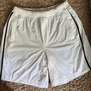 White shorts with black lining
